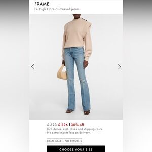 Frame Denim Light Blue Flare Jeans
